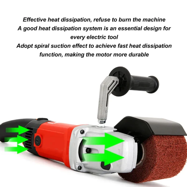 Burnishing Polishing Machine 1400W 6 Gear Handle Handheld Electric Sander Polisher with 3 Wheels Burnishing Polishing Tool - Image 3